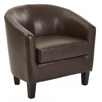 OSP Home Furnishings ETN-PD24 Ethan Fabric Tub Chair with Dark Espresso Wood Legs